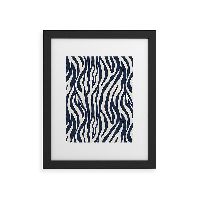 Avenie BR Navy Tiger Stripes Framed Art Print