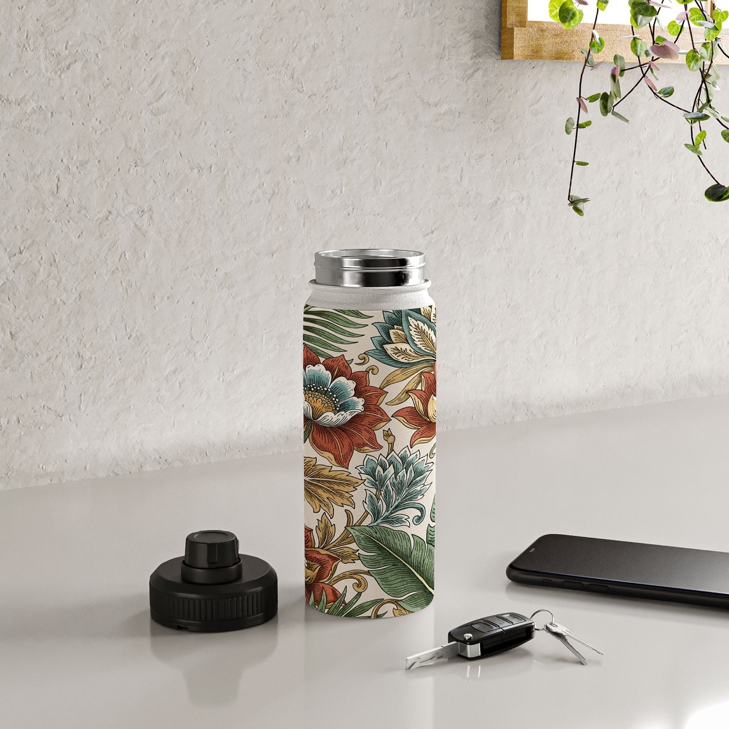 Marta Barragan Camarasa Retro Jungle Garden Water Bottle