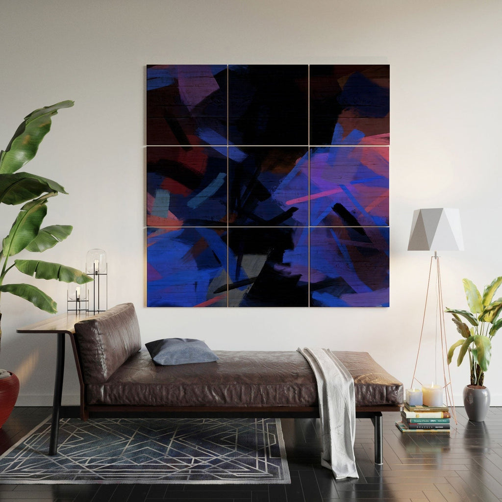 83 Oranges Midnight Sparks Wood Wall Mural