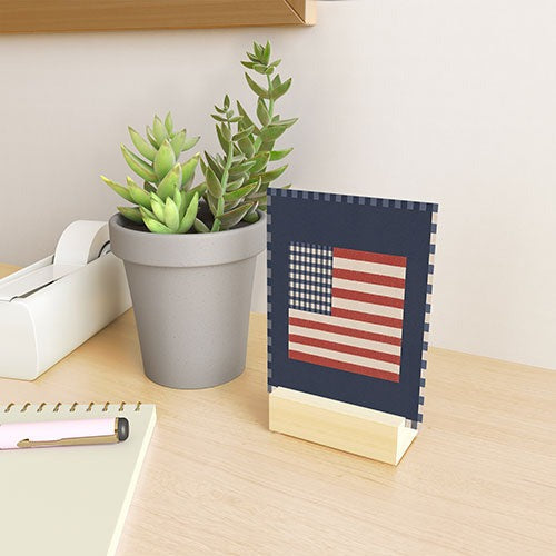 DENY Designs Gingham Flag Mini Art Print