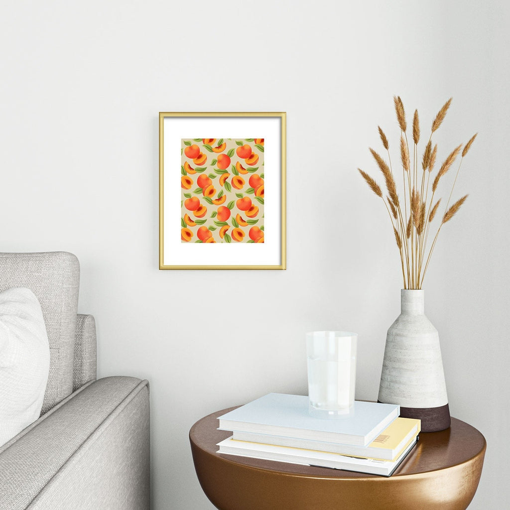 Jessica Molina Peach Pattern Metal Framed Art Print