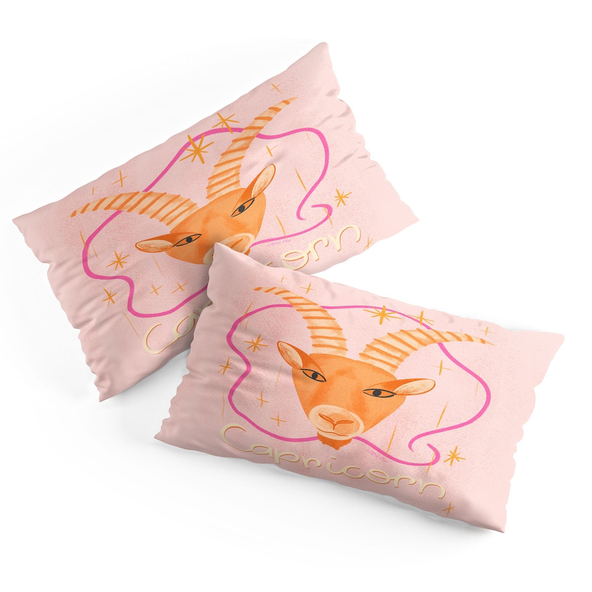 Little Om Zodiac Sign Capricorn Pillow Shams