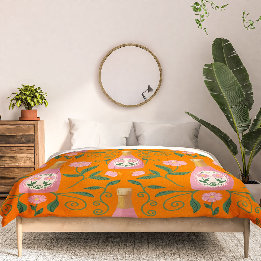 Design by Spark Rose Bubbly And Florals Comforter