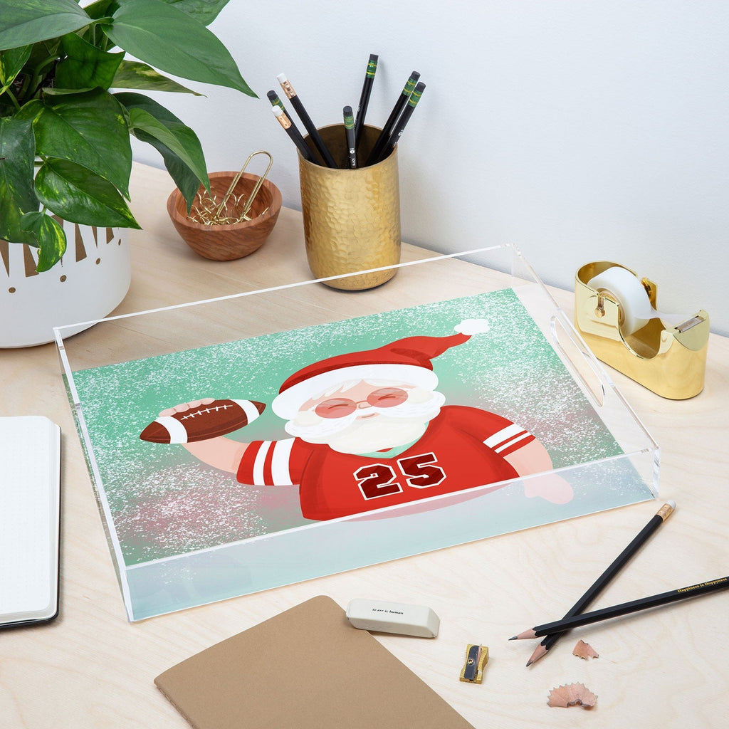 Design by Spark Sporty Football Santa Acrylic Tray