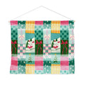 LouBruzzoni Cozy Christmas Patchwork Wall Hanging Landscape