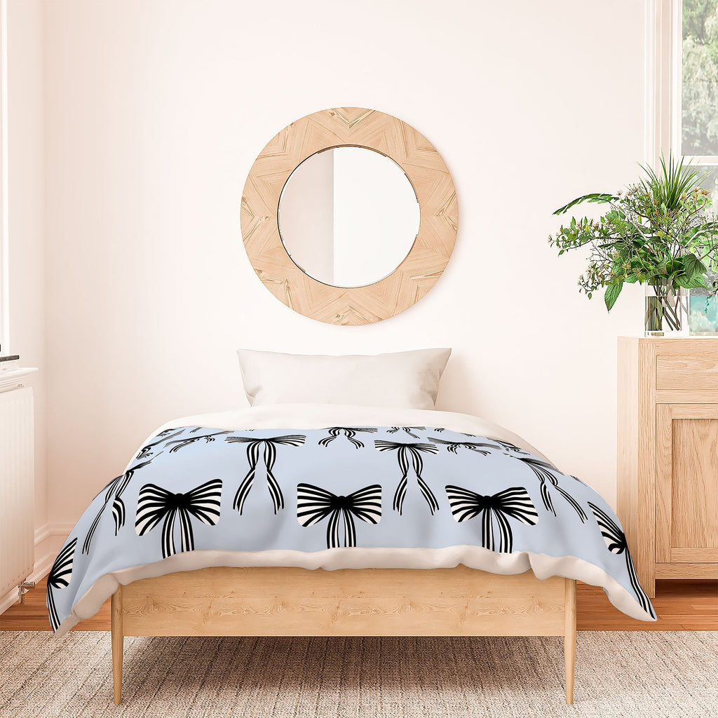 Design by Spark Black Striped Bows Duvet Cover