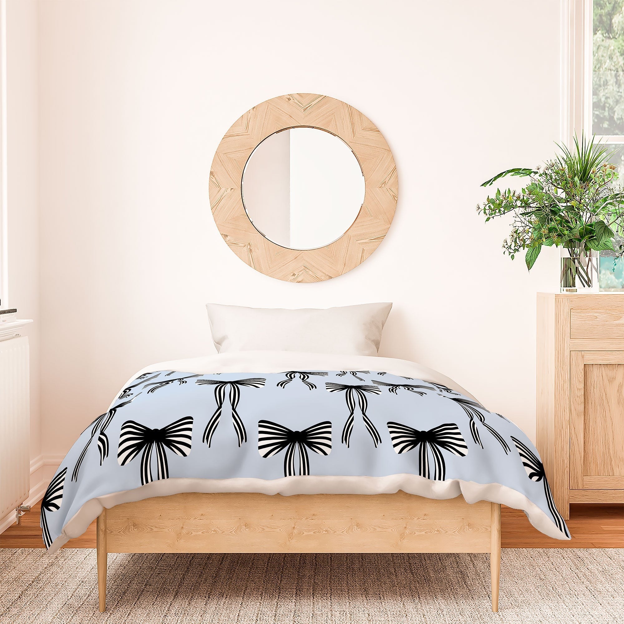 Design by Spark Black Striped Bows Duvet Cover