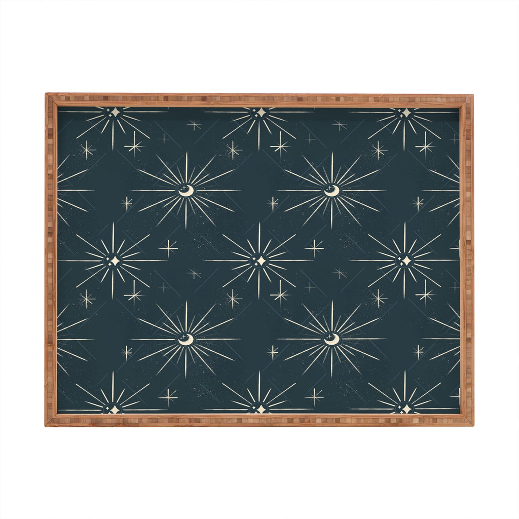 Little Om Pattern Little Moon navy Rectangular Tray