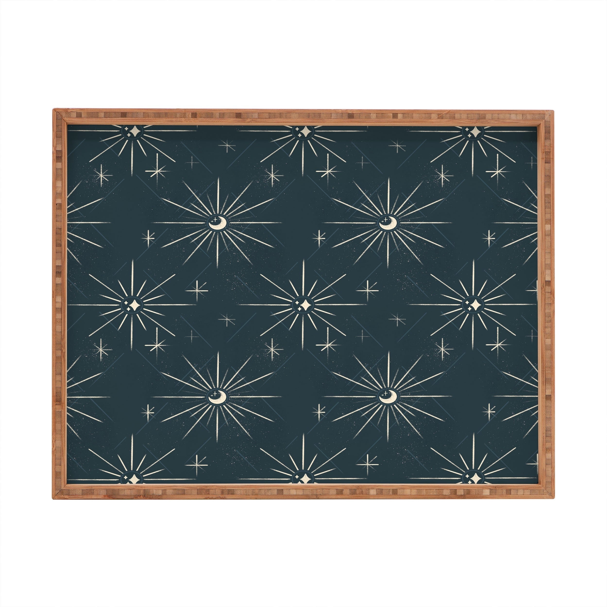 Little Om Pattern Little Moon navy Rectangular Tray
