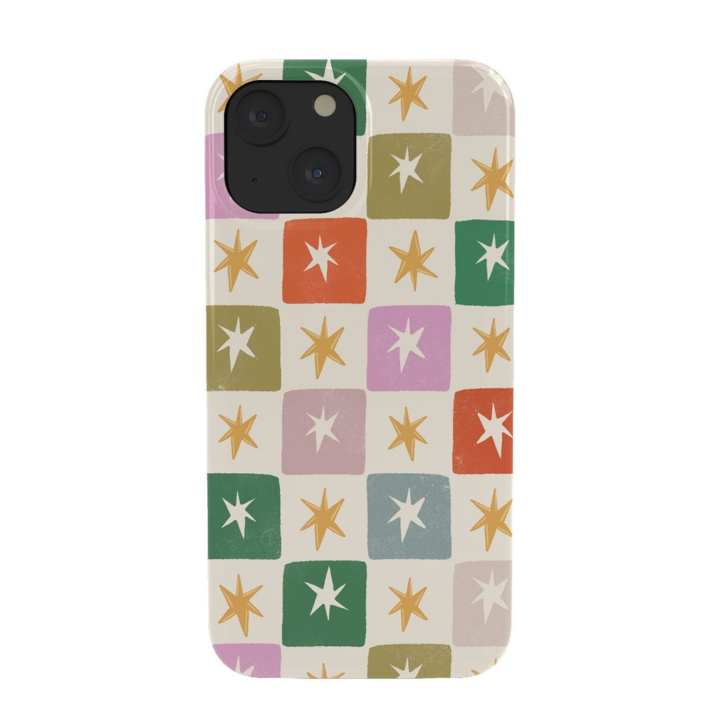 LouBruzzoni Retro Star Block Pattern Phone Case