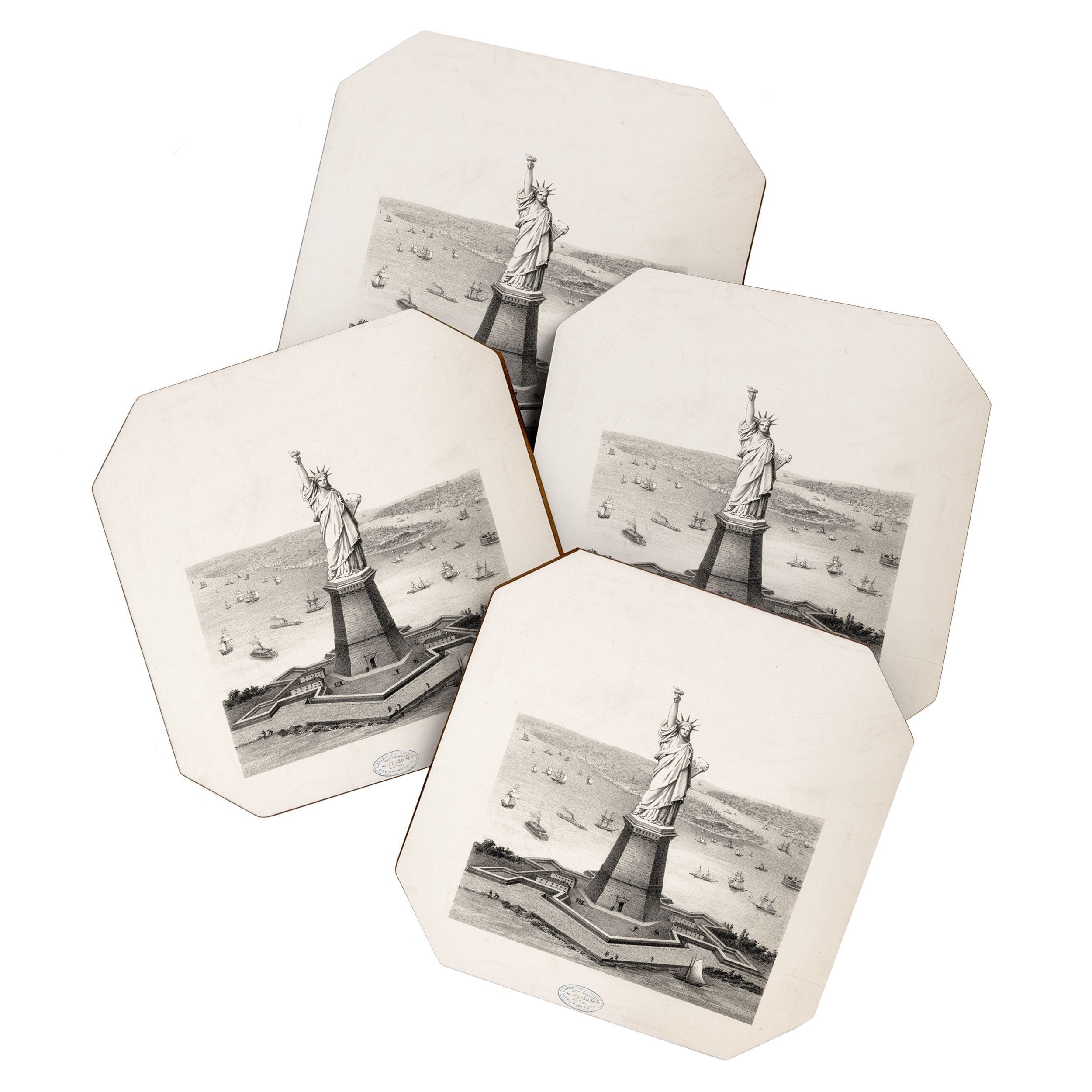 DENY Designs Vintage Lady Liberty Coaster Set