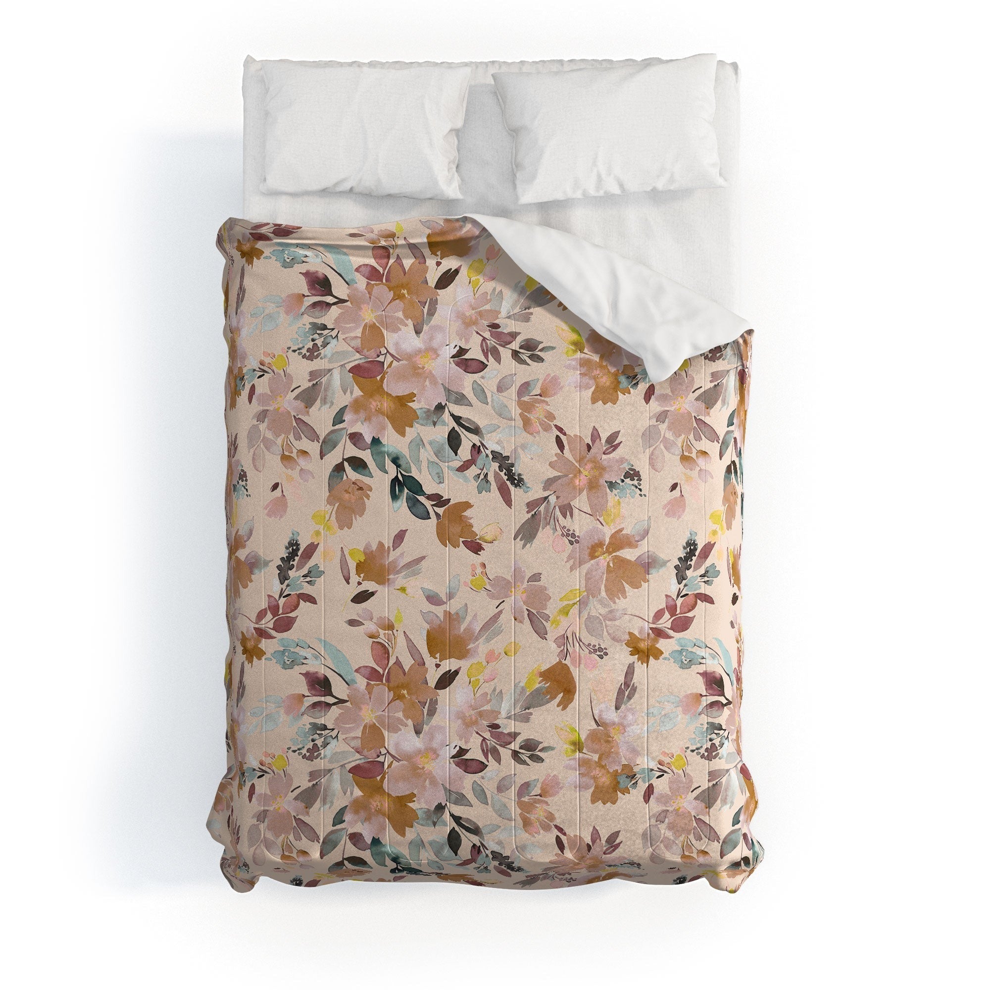 Ninola Design Botanic Retreat Floral Oleander Whimsical Soft Pink Comforter