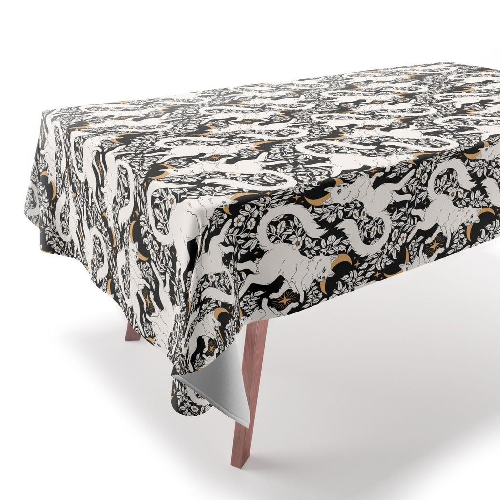 Avenie Celestial Cats Gold Tablecloth