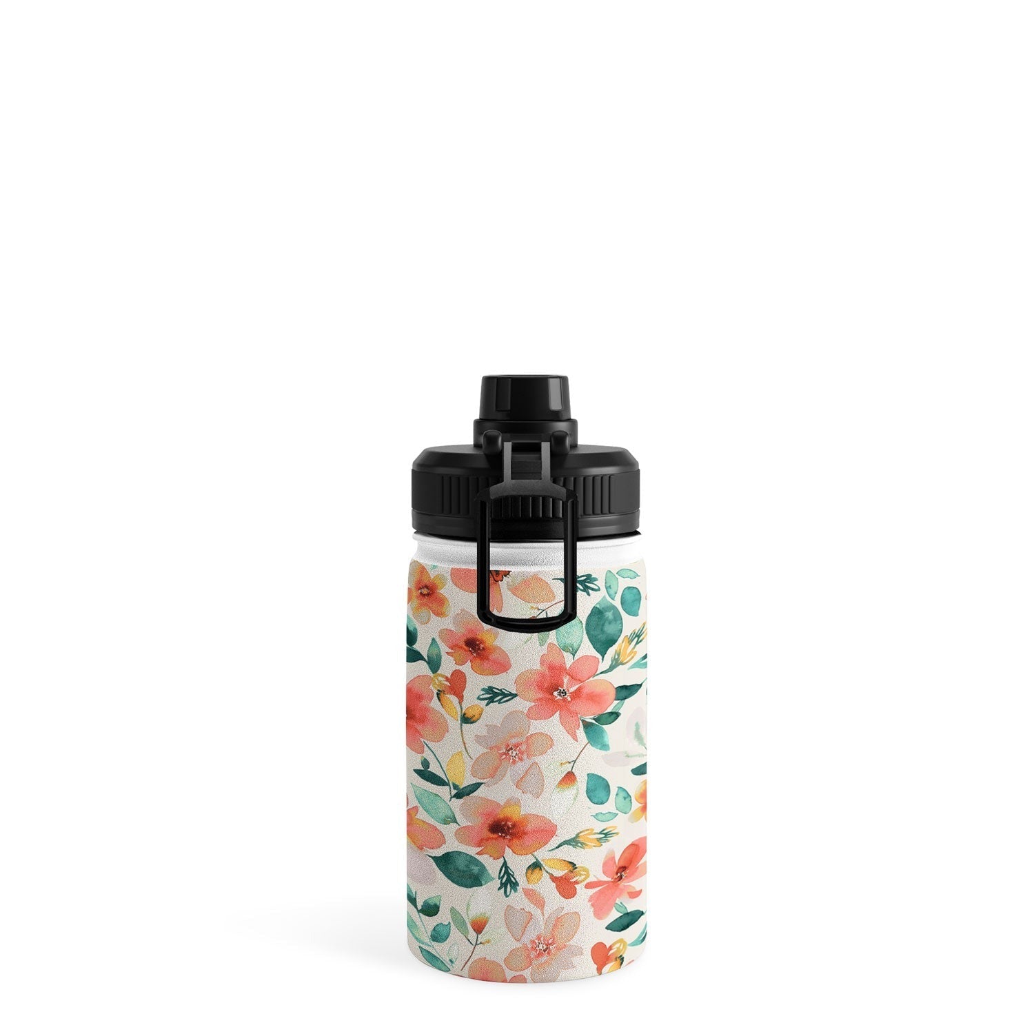 Ninola Design Botanic Retreat Tropical Whimsical Flowers Coral Green Water Bottle