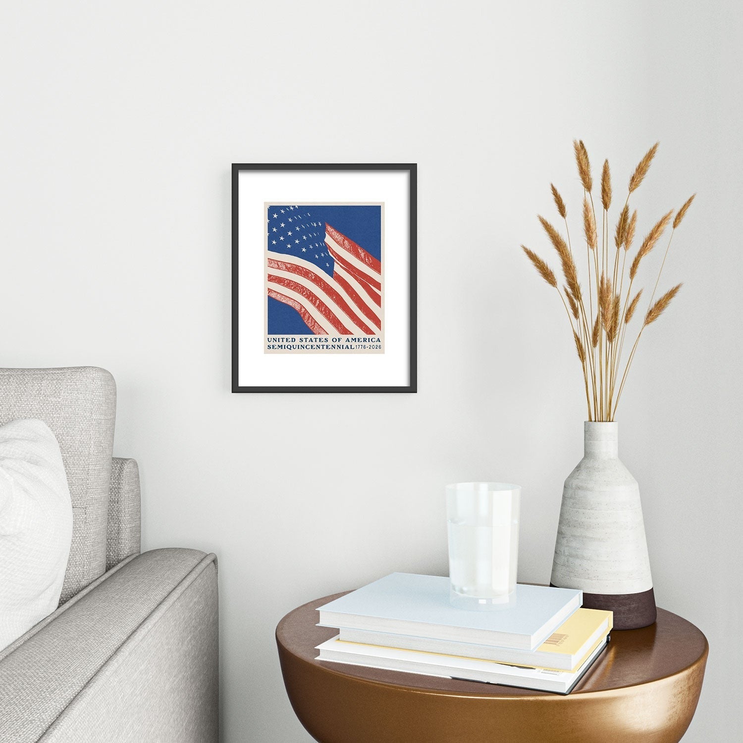 DENY Designs Stars n Stripes Semiquincentennial Metal Framed Art Print