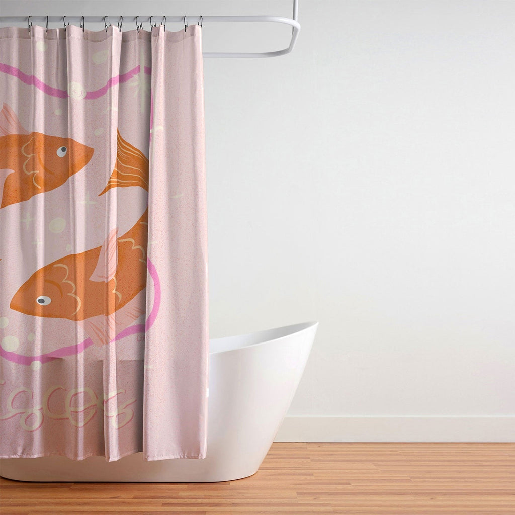 Little Om Zodiac Sign Pisces Shower Curtain