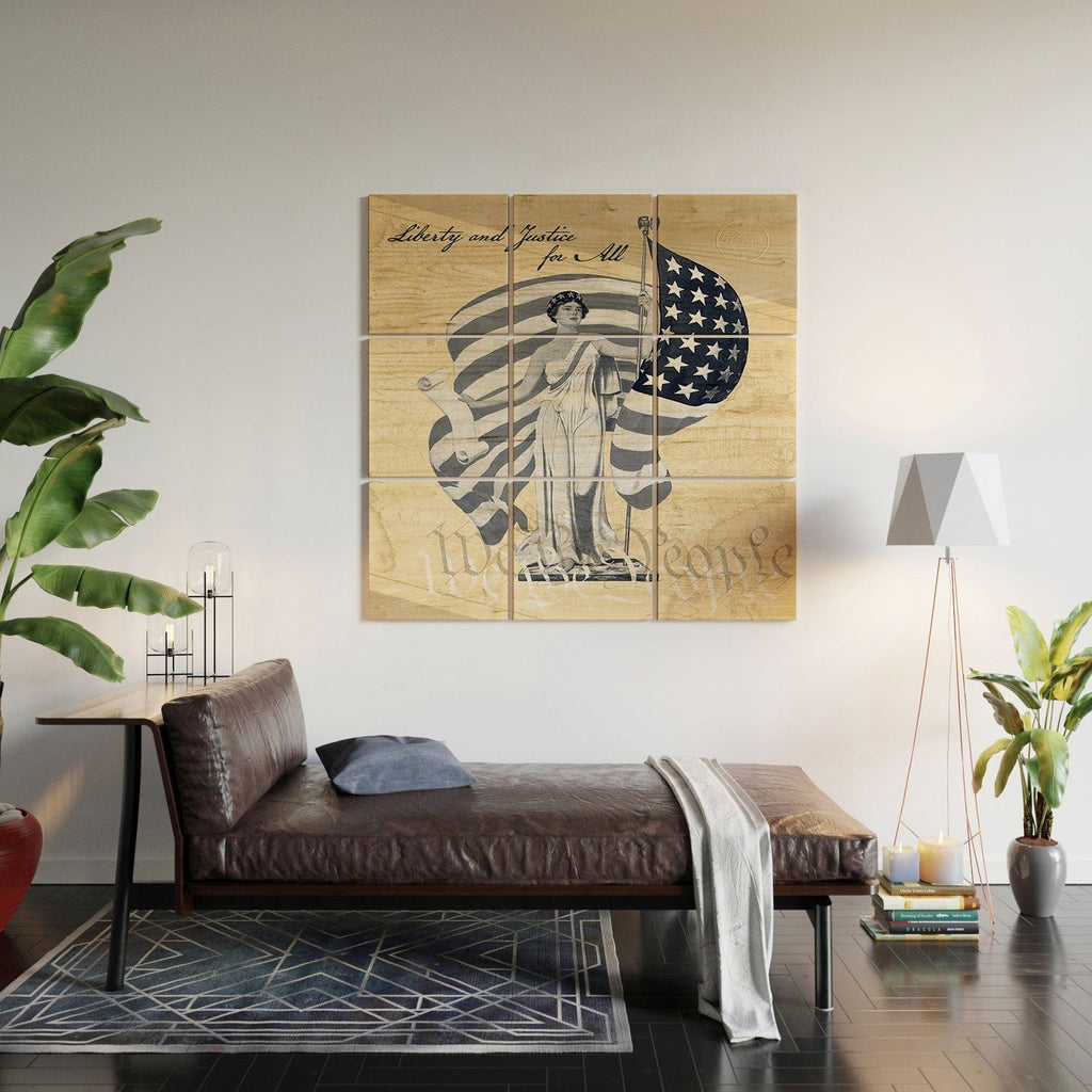 DENY Designs Liberty and Justice Woman Wood Wall Mural