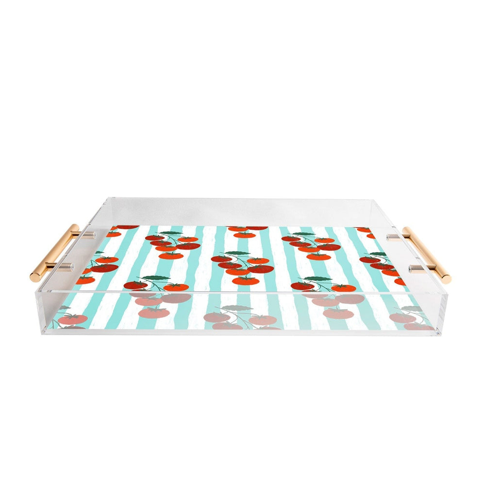 Design by Spark Zesty Tomatoes and Stripes Acrylic Tray