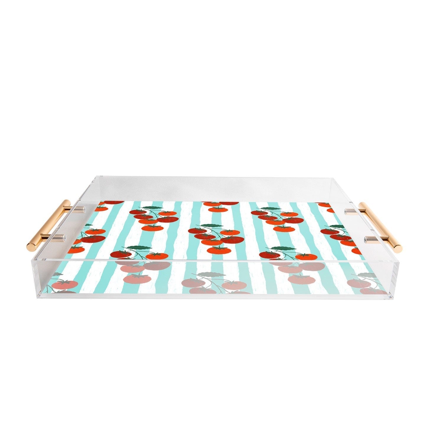 Design by Spark Zesty Tomatoes and Stripes Acrylic Tray