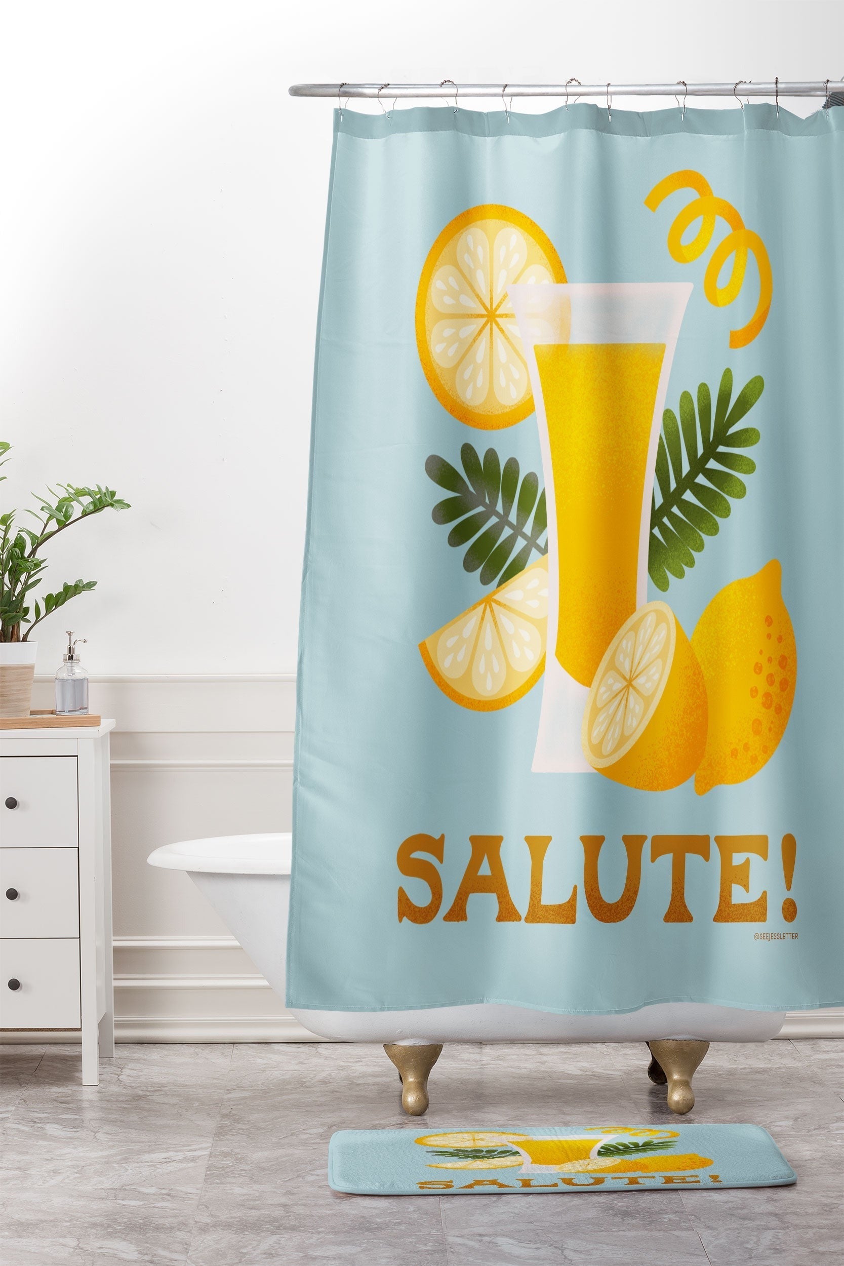 Jessica Molina Limoncello Cocktail Memory Foam Bath Mat