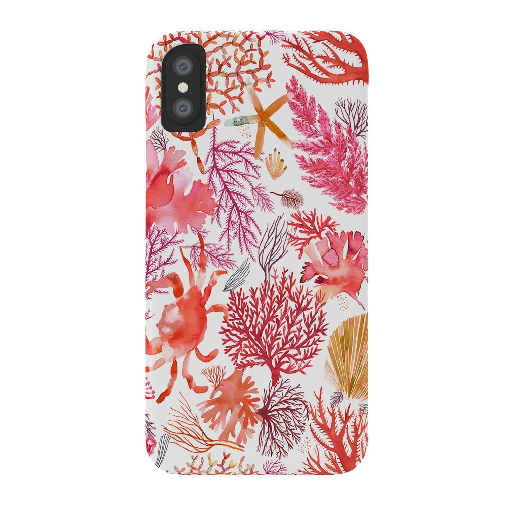 Ninola Design Botanic Retreat Coral Reef Crab Lobster Red Phone Case