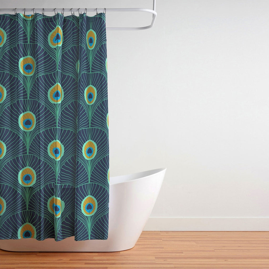 Design by Spark Peacock Deco Feathers Shower Curtain