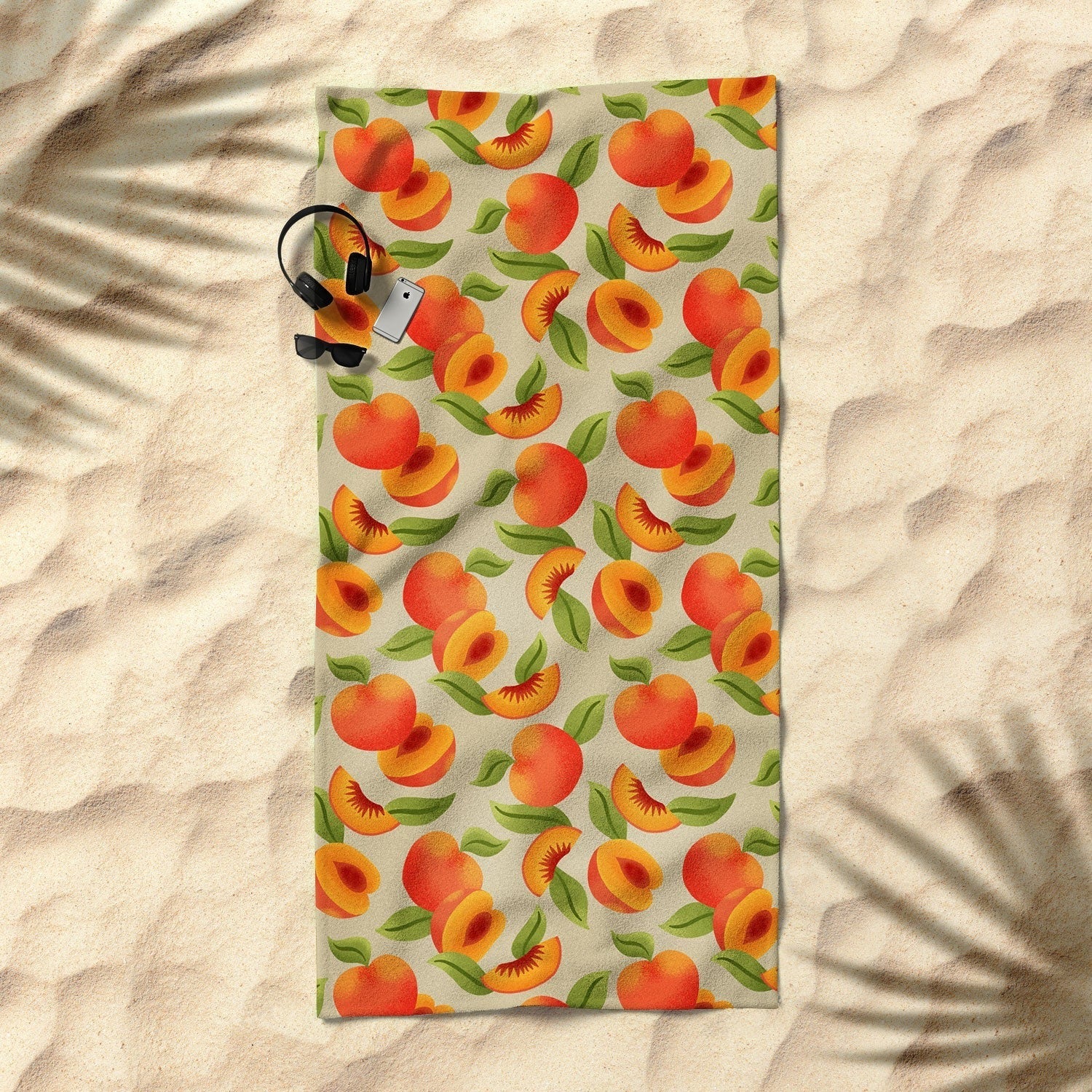 Jessica Molina Peach Pattern Beach Towel