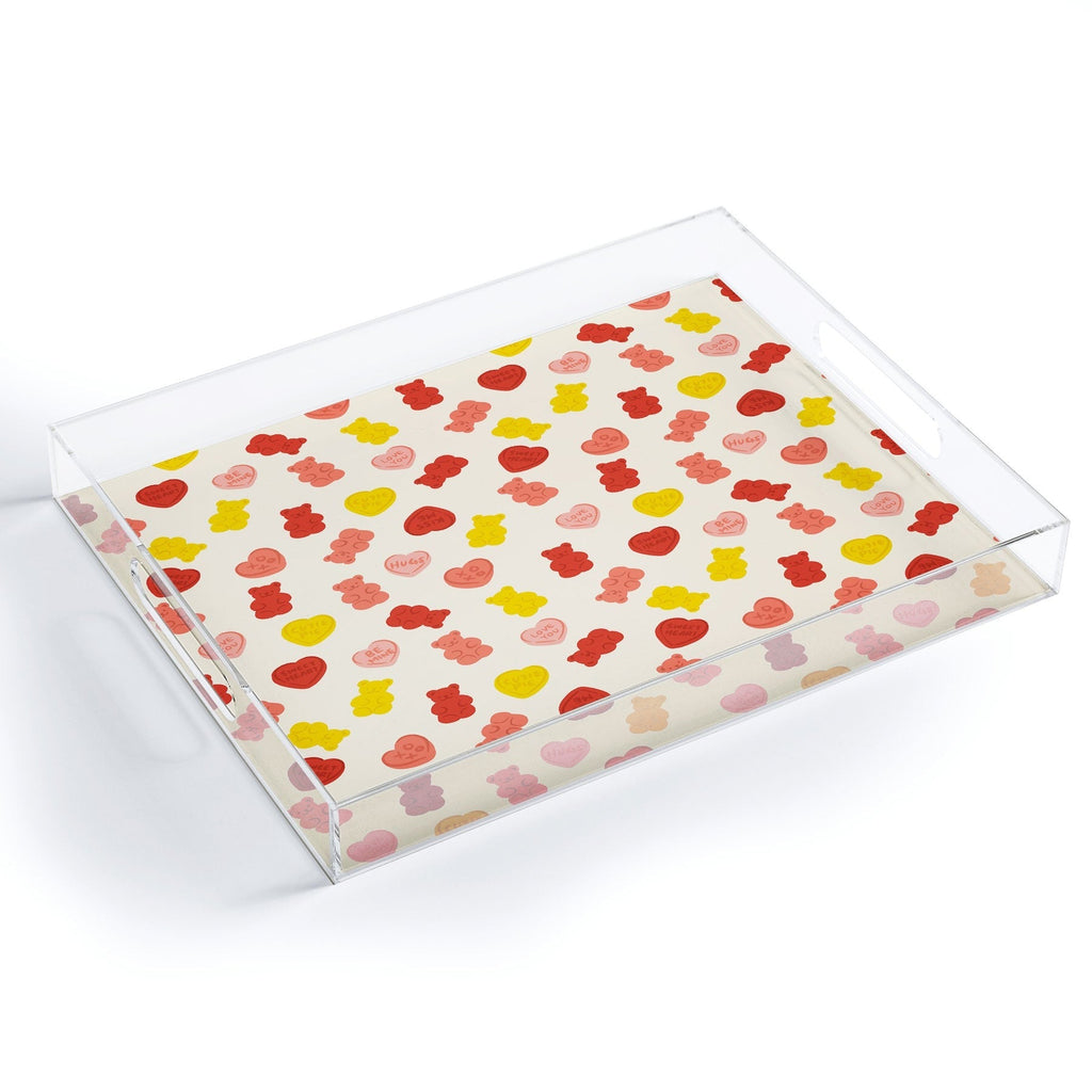 Design by Spark Gummy Bears and Candy Hearts Valentines Acrylic Tray