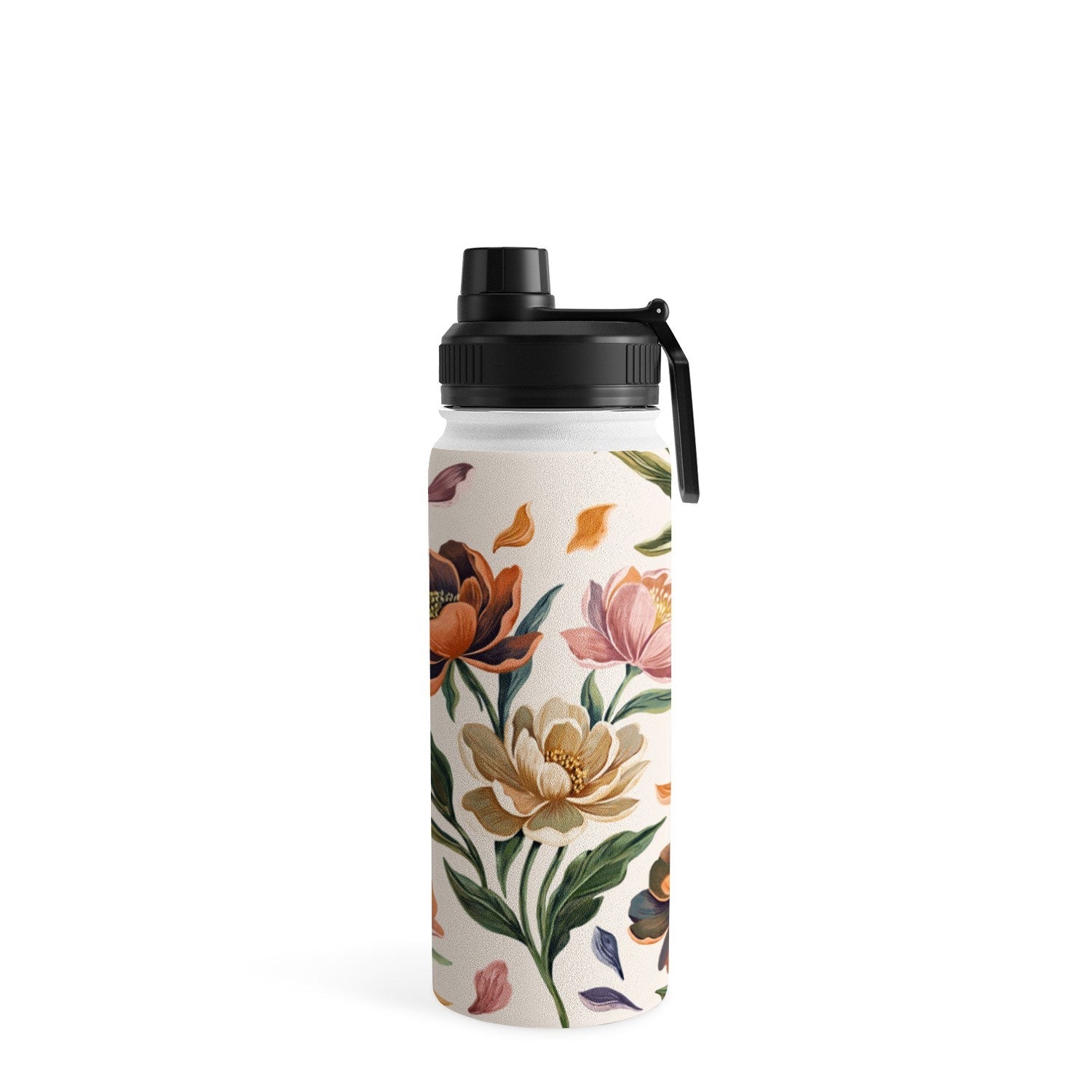 Marta Barragan Camarasa Hand Painted Peony Florals Water Bottle