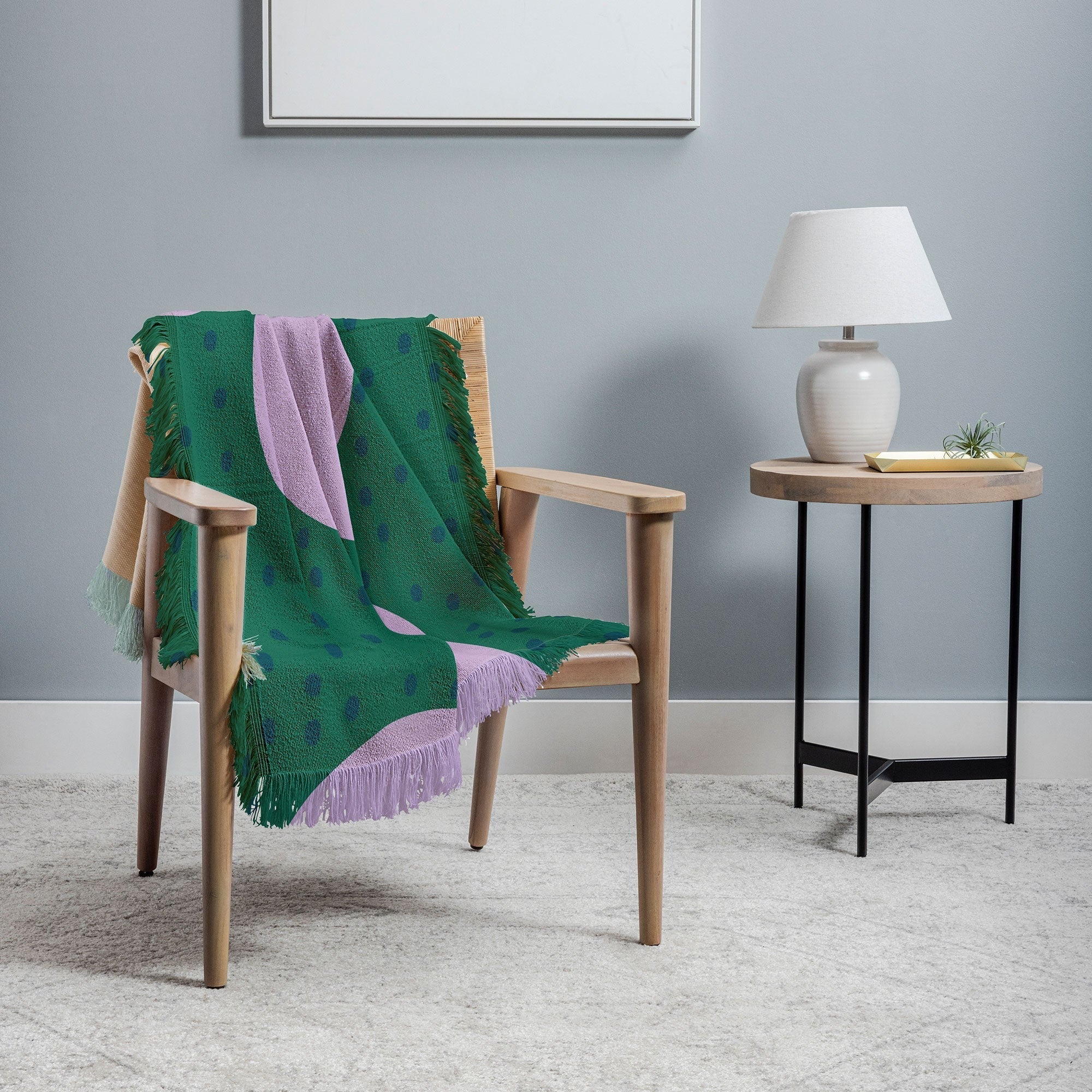 Camilla Foss Pebbles and Rabbit Throw Blanket