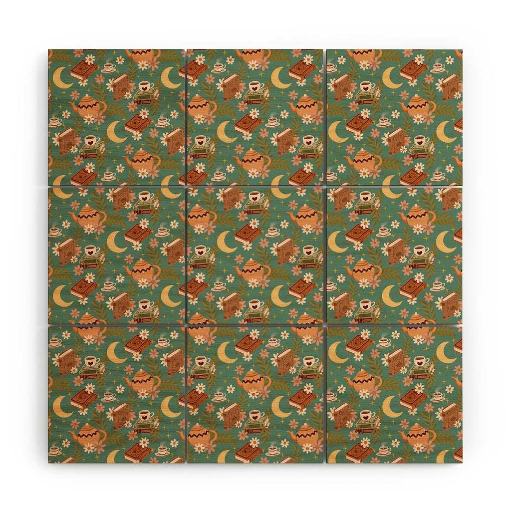 Avenie Moonlit Reading Nook I Wood Wall Mural