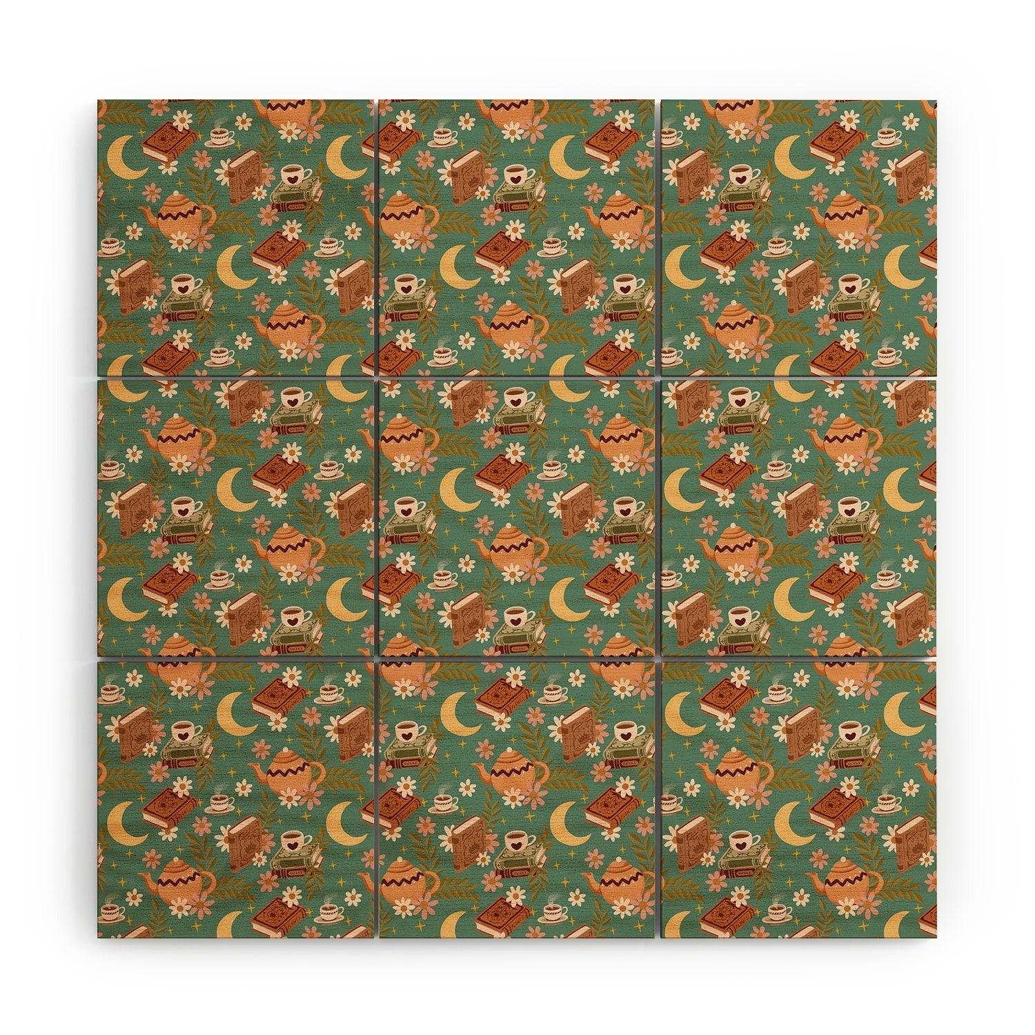 Avenie Moonlit Reading Nook I Wood Wall Mural