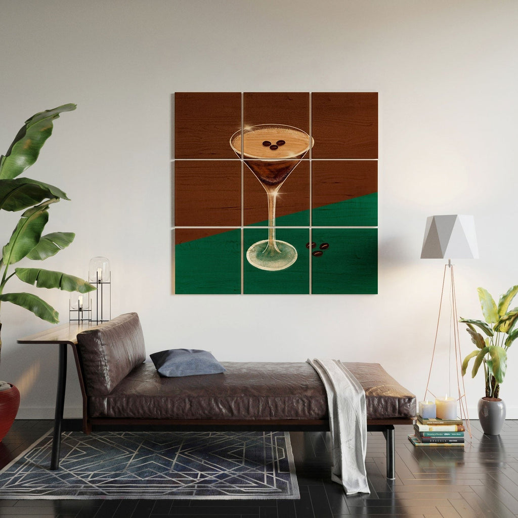 Design by Spark Expresso Martini Coffee Beans Wood Wall Mural