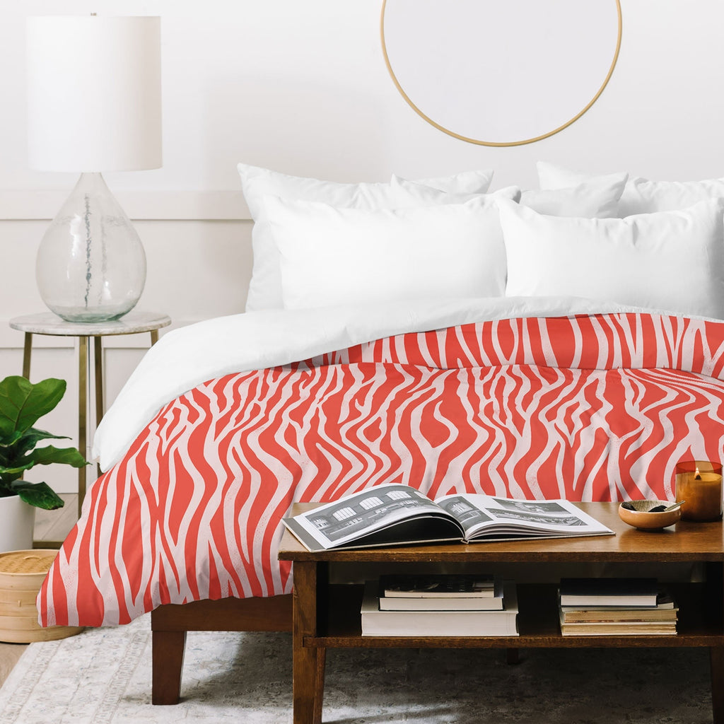 Avenie BR Red Zebra Stripe Duvet Cover
