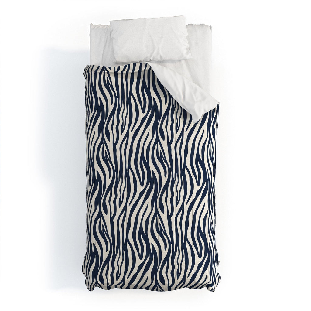 Avenie BR Navy Tiger Stripes Comforter