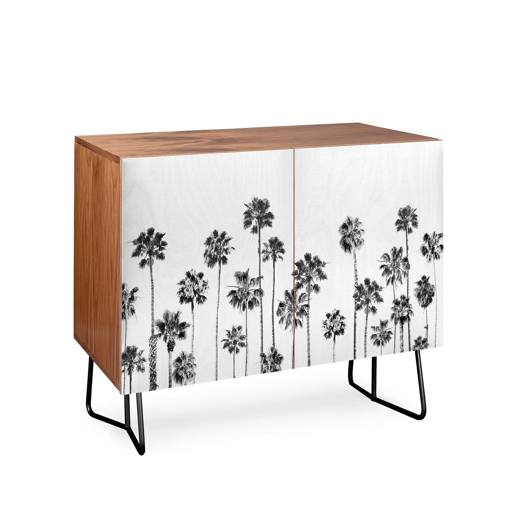 Gal Design Black And White Palms Credenza