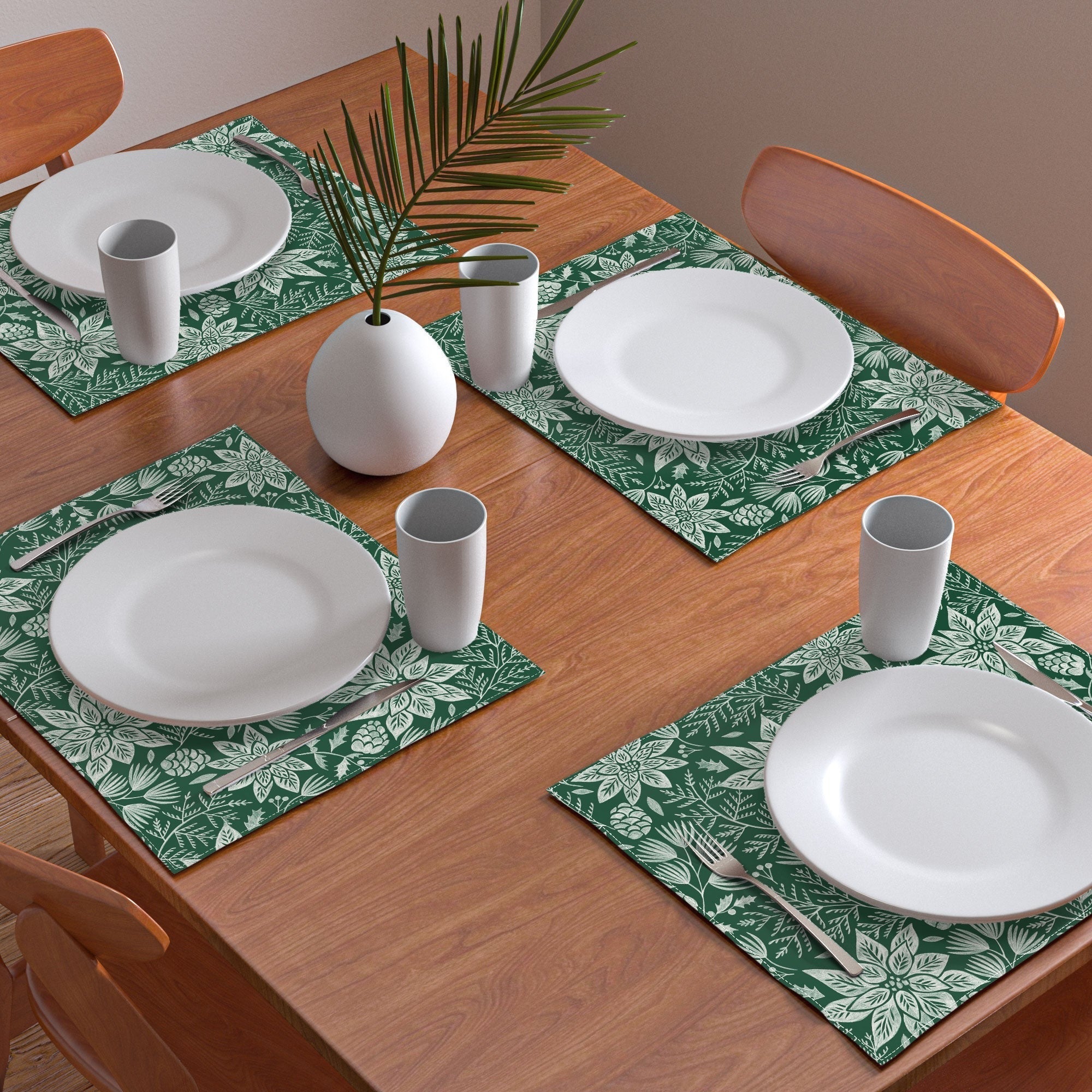 Pimlada Phuapradit Christmas Poinsettia Placemat