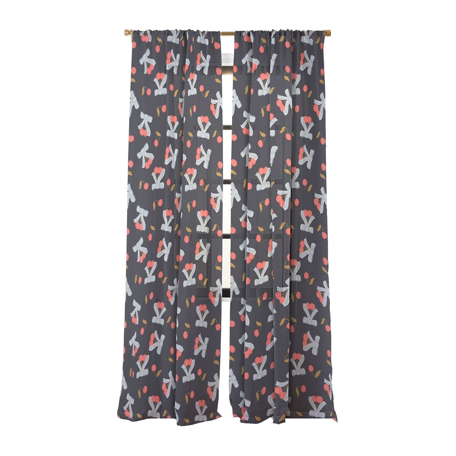 Jennifer Labre Cherries and Bows Sheer Non Repeat