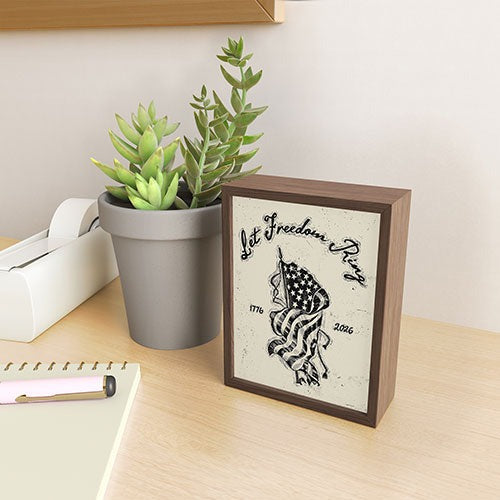 DENY Designs Let Freedom Ring Block Framed Mini Art Print