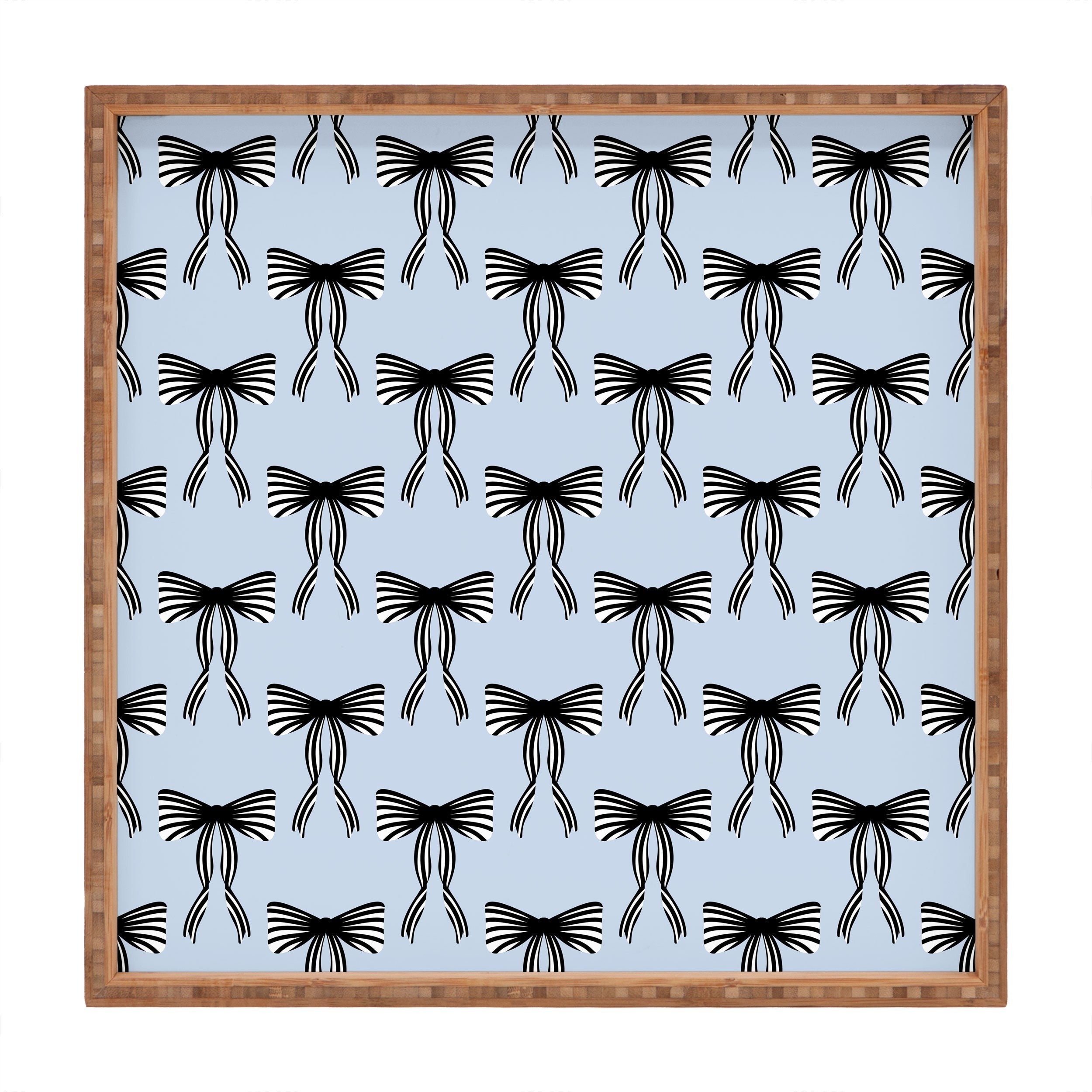 Design by Spark Black Striped Bows Square Tray