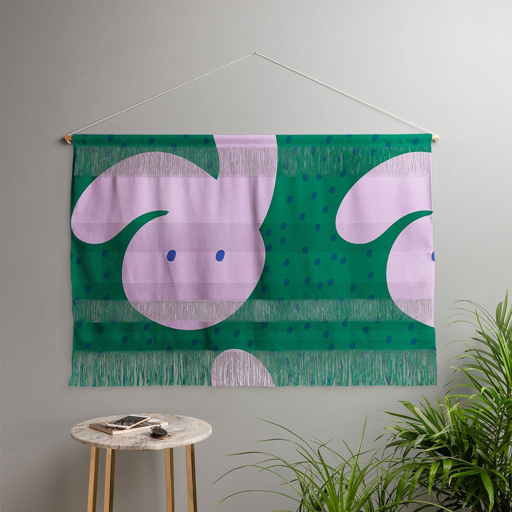 Camilla Foss Pebbles and Rabbit Wall Hanging Landscape