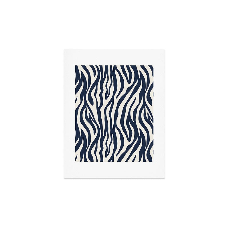 Avenie BR Navy Tiger Stripes Art Print