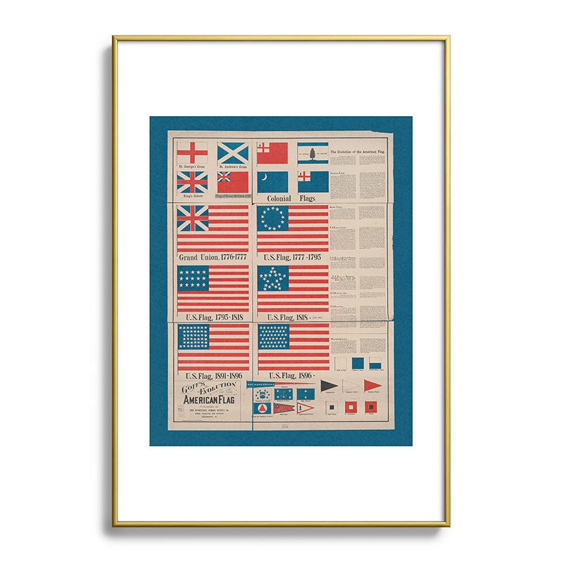 DENY Designs Goff s Evolution of the American Flag Metal Framed Art Print