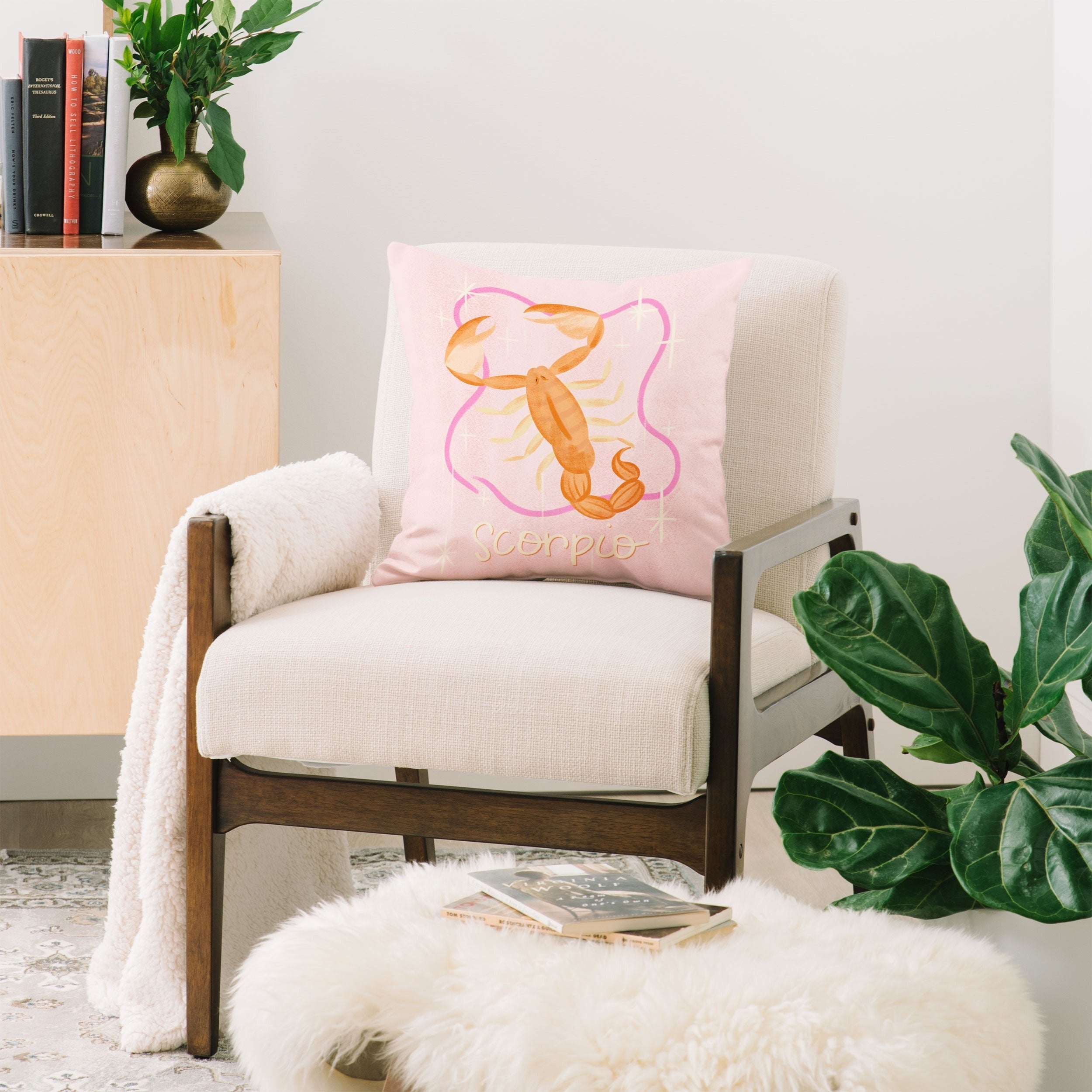 Little Om Zodiac Sign Scorpio Throw Pillow
