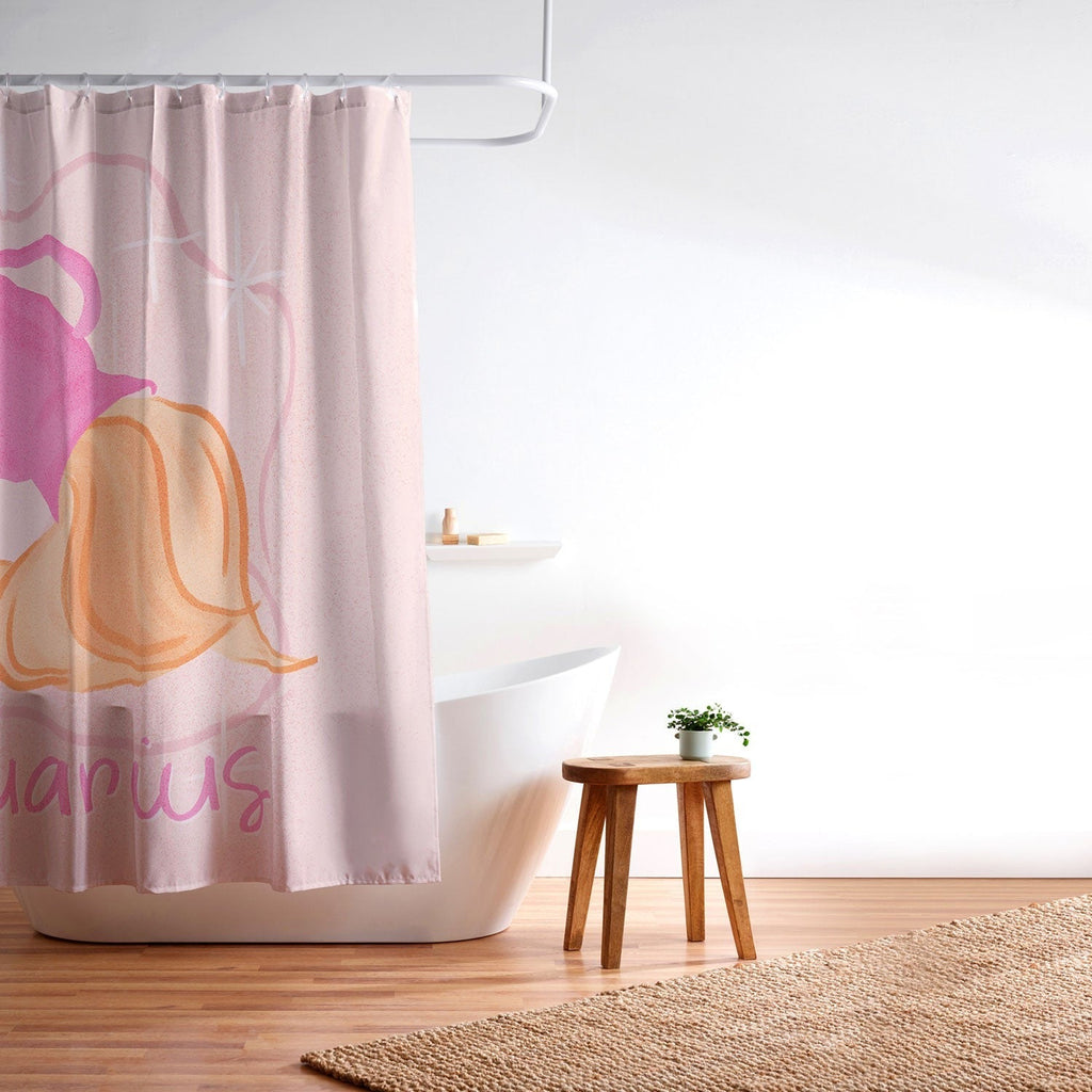 Little Om Zodiac Sign Aquarius Shower Curtain