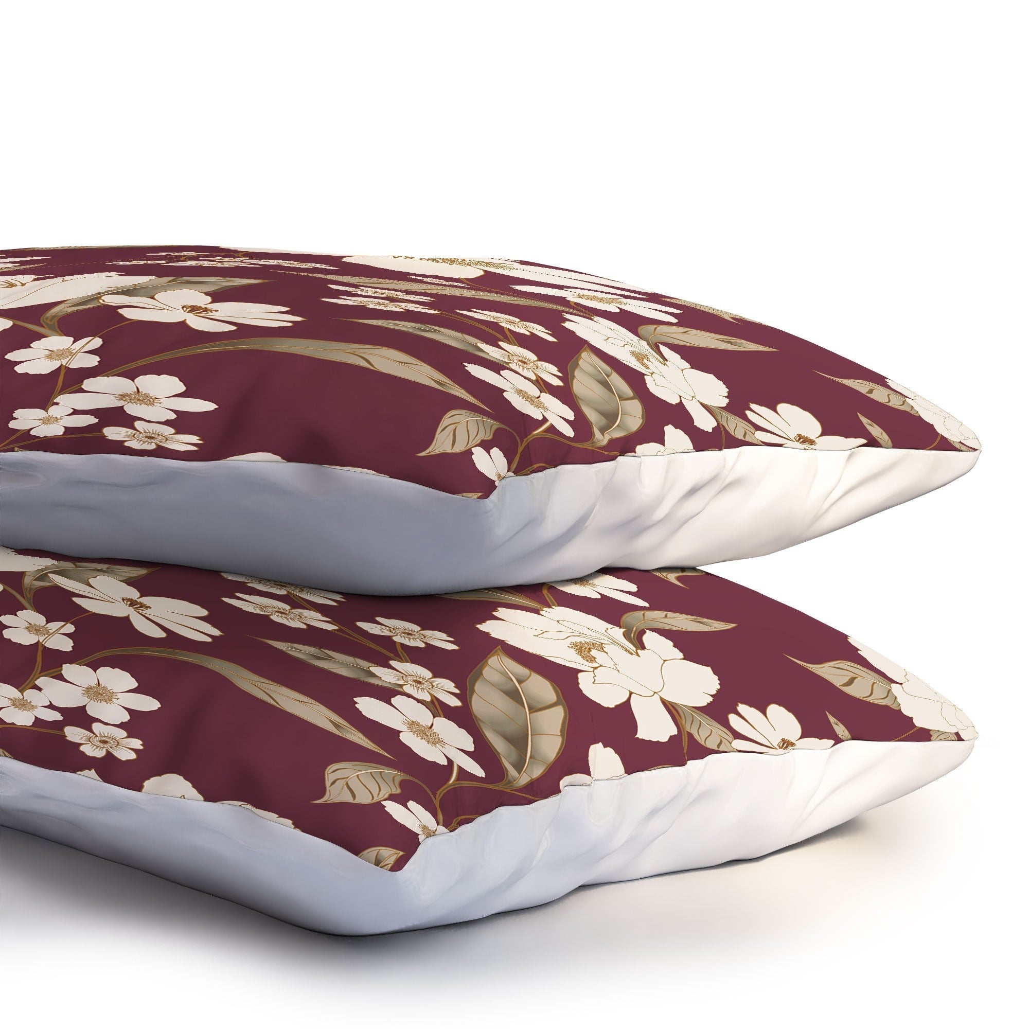 Gabriela Fuente Burgundy Floral Roberta Pillow Shams