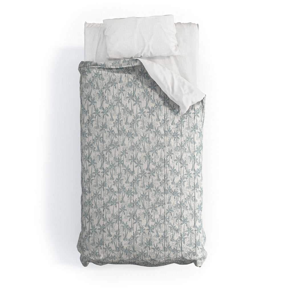 CoastL Studio Palm Forest Coastal Blue Comforter