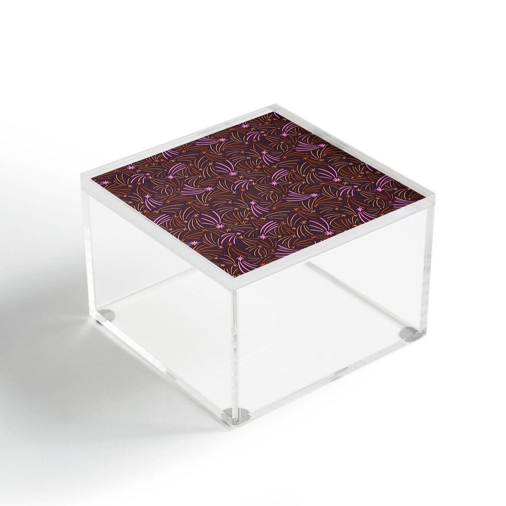 Little Om Pattern Shooting Stars plum Acrylic Box