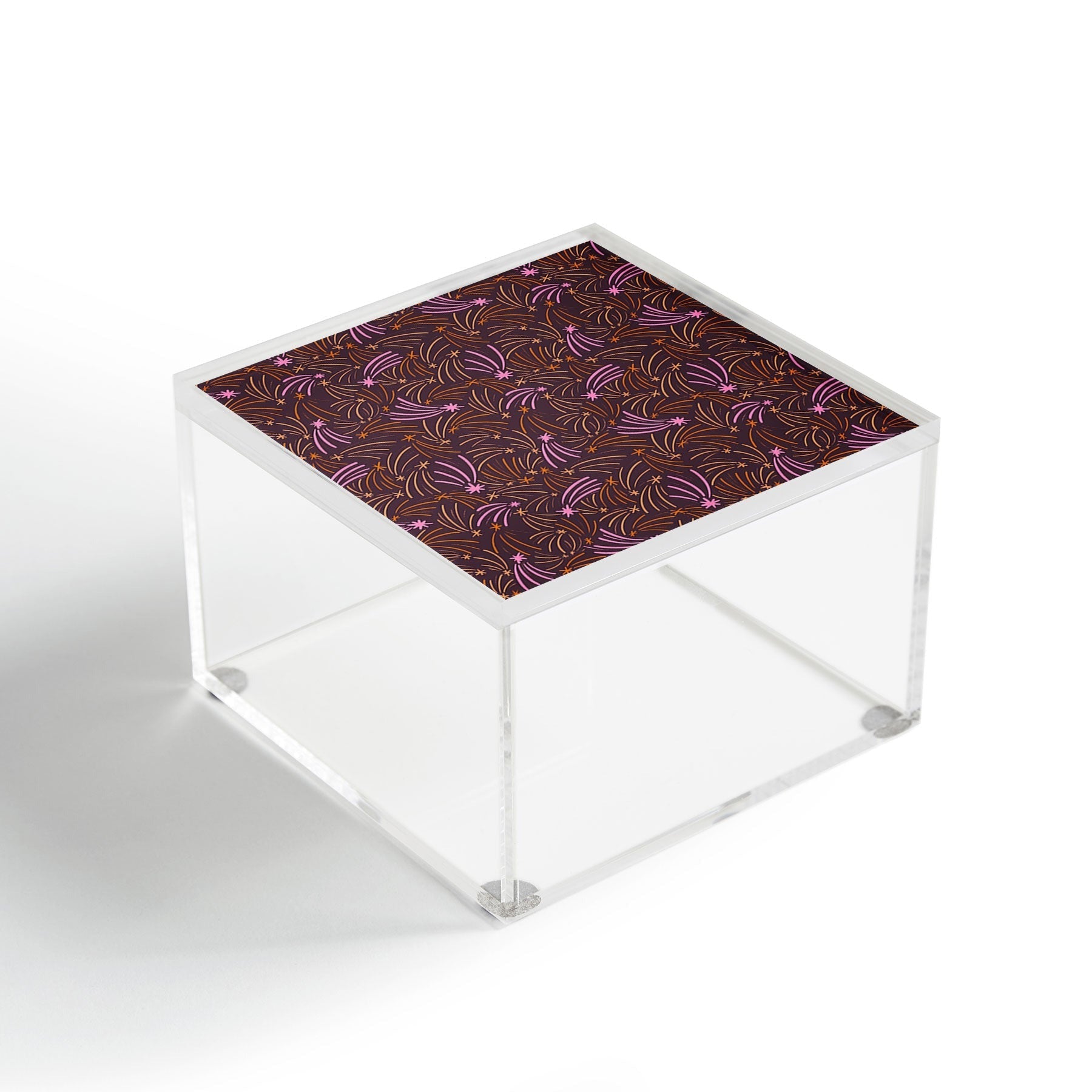 Little Om Pattern Shooting Stars plum Acrylic Box