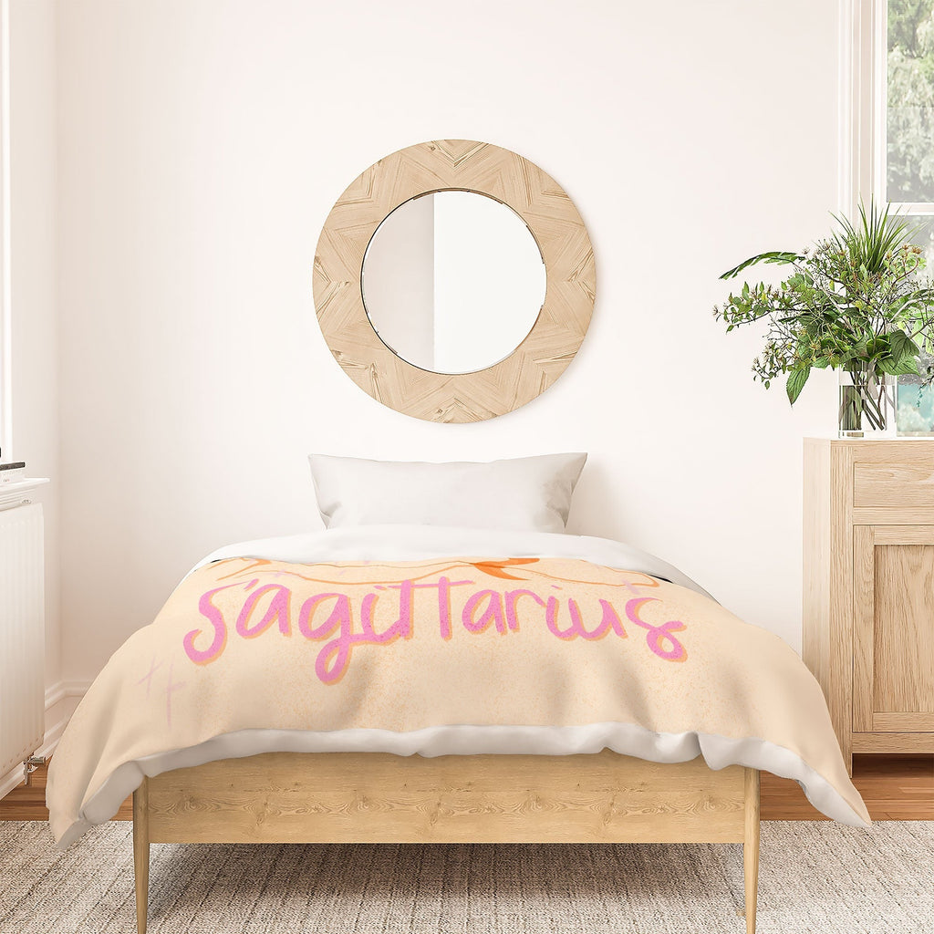 Little Om Zodiac Sign Sagittarius Duvet Cover